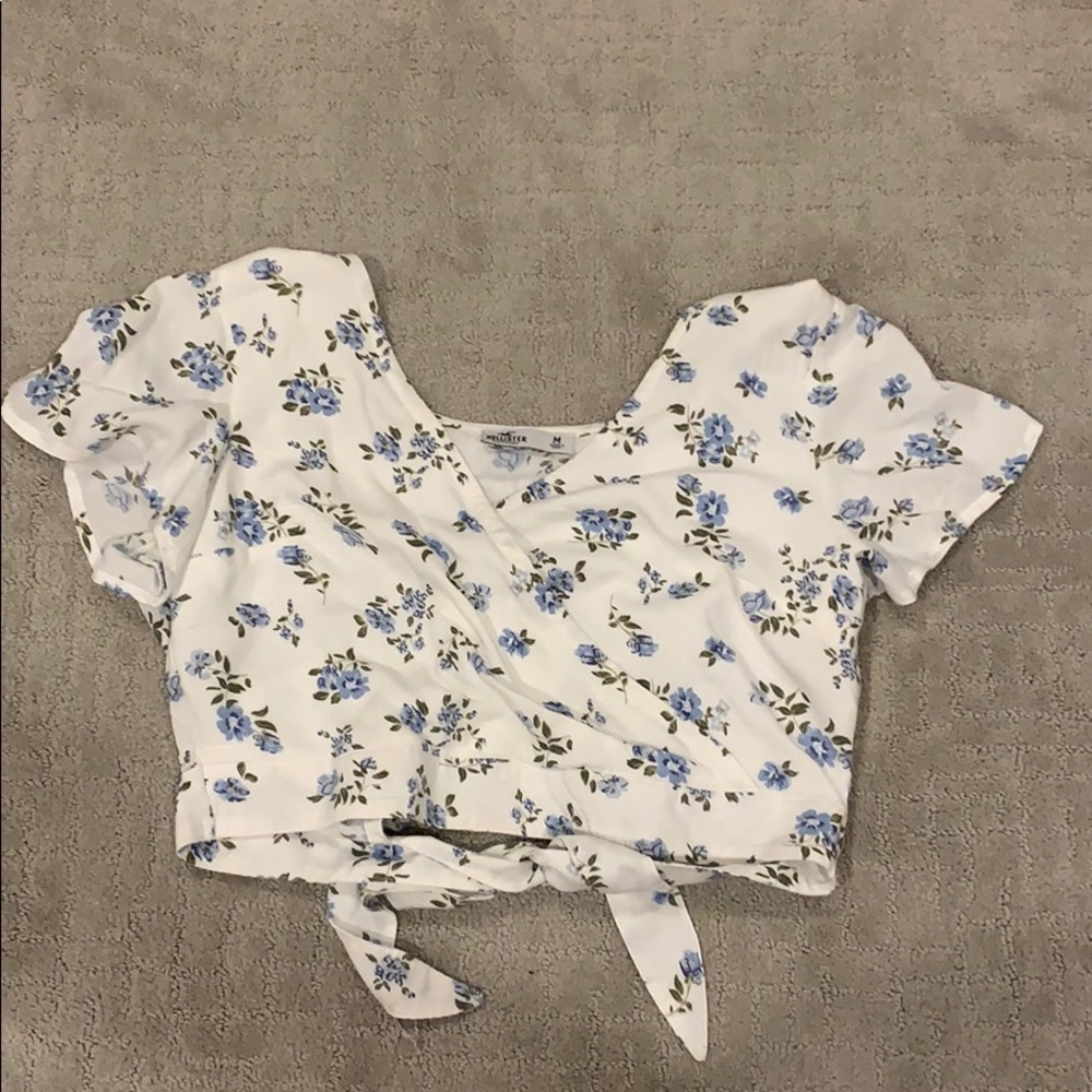 Hollister open back floral wrap top